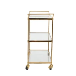 Modern 3 Shelf Metal Bar Cart Brass - Olivia & May -Baxton Home Shop GUEST 2c411850 09f8 4db7 8dd4 d0fc9645b59c