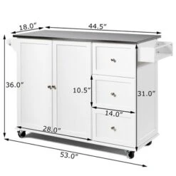 Costway Kitchen Island 2-Door Storage Cabinet Stainless Steel Top W/ Drawers -Baxton Home Shop GUEST 2cfb420c d714 4745 a4eb 6e5818ab2476