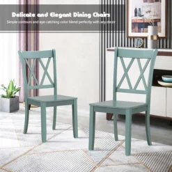 Costway Set Of 2 Wood Dining Chair Cross Back Dining Room Side Chair Mint Green Home Kitchen -Baxton Home Shop GUEST 2d43a585 f25f 4de5 9129 3775e2010000