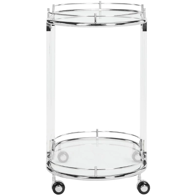 Lennon Acrylic Bar Trolley - Chrome - Safavieh 6 Lennon Acrylic Bar Trolley - Chrome - Safavieh - Image 4