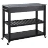 Solid Granite Top Kitchen Cart/Island With Optional Stool Storage - Crosley