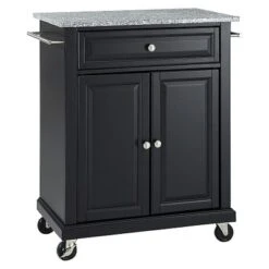 Solid Granite Top Portable Kitchen Cart/Island - Crosley