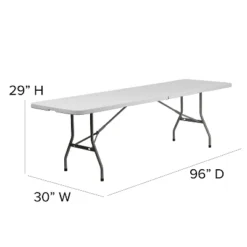 Flash Furniture 8-Foot Bi-Fold Granite White Plastic Banquet And Event Folding Table With Carrying Handle -Baxton Home Shop GUEST 2fb0932d d1c4 4914 bcf4 e6af63b3662c