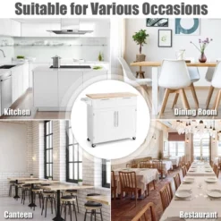 Costway Rolling Kitchen Cart Island Heavy Duty Storage Trolley Cabinet Utility White 14 Costway Rolling Kitchen Cart Island Heavy Duty Storage Trolley Cabinet Utility White -Baxton Home Shop GUEST 301bc2e3 915c 42c5 bc12 4b10e639d2c1