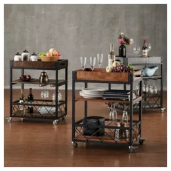 Ronay Bar Cart - Inspire Q -Baxton Home Shop GUEST 3037a6ed 0a7c 4f07 92b7 c90b9a6dbaf7