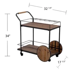 Trodel Reclaimed Wood Bar Cart Natural/Black - Aiden Lane -Baxton Home Shop GUEST 30417cea 6b68 40fe 98fc 81dc69ea210d