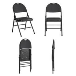 Set Of 4 Triple Braced Commercial Xl Comfort Padded Metal Folding Chair Black - Room & Joy -Baxton Home Shop GUEST 3086b97c 9693 4239 afc3 bce067aa74a4