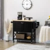 HOMCOM Rolling Kitchen Island On Wheels, Utility Serving Cart With Rubberwood Top, Towel Rack, Spice Rack And Storage Cabinet 1 HOMCOM Rolling Kitchen Island On Wheels, Utility Serving Cart With Rubberwood Top, Towel Rack, Spice Rack And Storage Cabinet -Baxton Home Shop GUEST 309486f9 37c4 42f4 8213 3f276ea52366