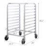 Costway 10 Sheet Aluminum Bakery Rack Silver Commercial Cookie Bun Pan Kitchen W/Wheel