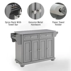 Alexandria Stainless Steel Top Kitchen Island/Cart Gray/Stainless Steel - Crosley -Baxton Home Shop GUEST 30f09c25 644a 4714 a2af 9fbe246381e1