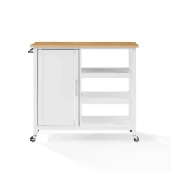 Tristan Open Kitchen Island Cart White/Natural - Crosley -Baxton Home Shop GUEST 3124ead1 1768 4566 b88b 67eb3f6f50f8