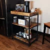 Sunnydaze Decor Sunnydaze 3 Tier Rustic Industrial Style Rolling Indoor Bar Cart With Wine Bottle And Stemware Rack -Baxton Home Shop GUEST 319539ae 6a33 4d85 9431 3cf214027ea0