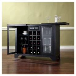 LaFayette Sliding Top Bar Cabinet - Black - Crosley -Baxton Home Shop GUEST 31984d87 3e9b 4522 b402 b31069305e1a