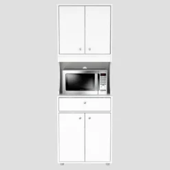 1 Drawer Kitchen/Microwave Storage Cabinet With Open Space White - Inval -Baxton Home Shop GUEST 31f5bd0f 112a 4553 ba31 f0e2c9332a14