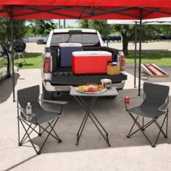 Cosco 2pk Multi Purpose Adjustable Height Personal Folding Activity Tables Gray