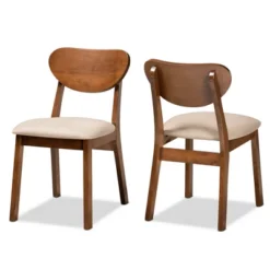 2pc Damara Fabric Upholstered And Wood Dining Chair Set - Baxton Studio -Baxton Home Shop GUEST 3353672e b285 42ad a212 35e0b54c0e51