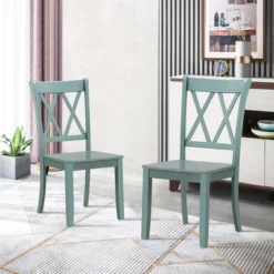 Costway Set Of 2 Wood Dining Chair Cross Back Dining Room Side Chair Mint Green Home Kitchen -Baxton Home Shop GUEST 33e2bb3d 22c8 431c 9b48 9e8f5aad7037