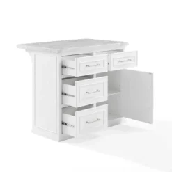 Cutler Faux Marble Top Kitchen Island White/White Marble - Crosley -Baxton Home Shop GUEST 353ecf75 0d18 47a3 881c aff99f40f4e4
