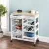 Home Basics Oak Top Rolling Kitchen Trolley With Two Drawers And Two Baskets, White -Baxton Home Shop GUEST 369d4bbd f5c9 4103 9f0e 064888959b13