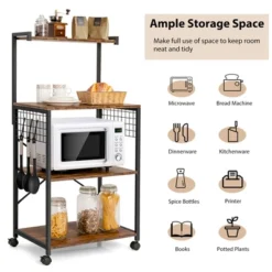 Costway 4-Tier Rolling Bakers Rack Industrial Utility Microwave Oven Stand Cart W/ Hooks 16 Costway 4-Tier Rolling Bakers Rack Industrial Utility Microwave Oven Stand Cart W/ Hooks -Baxton Home Shop GUEST 369d6411 76e9 4431 818a 2f42403af8f1