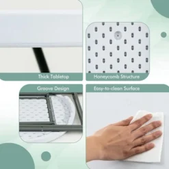 Costway 32'' Round Folding Table Portable & Lightweight Table For Indoor & Outdoor Use White -Baxton Home Shop GUEST 36d1a4c9 79d9 43b5 ab73 997e86a82e49