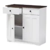 Lauren TwoTone And Buffet Kitchen Cabinet With Two Doors And Two Drawers White/Dark Brown - Baxton Studio -Baxton Home Shop GUEST 3707ddd5 5070 4e4d 9ee8 8e484a7d6d7c