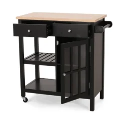 Byway Contemporary Kitchen Cart With Wheels Black/Natural - Christopher Knight Home 15 Byway Contemporary Kitchen Cart With Wheels Black/Natural - Christopher Knight Home -Baxton Home Shop GUEST 37d7f440 7fc8 4a73 b201 5808152b7756