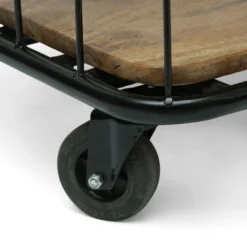Colwill Modern Industrial Handcrafted Mango Wood Kitchen Cart With Wheels Natural/Black - Christopher Knight Home -Baxton Home Shop GUEST 382a8fcc c258 490d be09 c1797f6bc98b