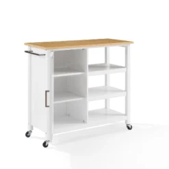 Tristan Open Kitchen Island Cart White/Natural - Crosley -Baxton Home Shop GUEST 383e4c8d 6d69 49c1 9478 6d72cda29ddf