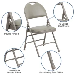 Flash Furniture 4 Pack HERCULES Series Extra Large Ultra-Premium Triple Braced Metal Folding Chair With Easy-Carry Handle -Baxton Home Shop GUEST 38746faf f0db 4741 a90a b32fb992eaae 1