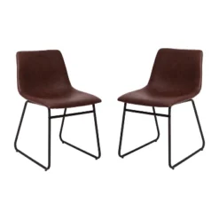 Set Of 2 Faux Leather Bucket Seat Dining Chairs With Frame - Merrick Lane 25 Set Of 2 Faux Leather Bucket Seat Dining Chairs With Frame - Merrick Lane -Baxton Home Shop GUEST 3883c5fd ee11 4b75 9e23 91dccbfb27ab