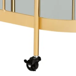 Kamal Glam Brushed Metal And Mirrored Glass 2 Tier Mobile Wine Bar Cart Gold - Baxton Studio -Baxton Home Shop GUEST 39246001 9838 429d a479 8ab308e39ffc