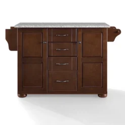 Eleanor Kitchen Island With Solid Granite Top Mahogany - Crosley