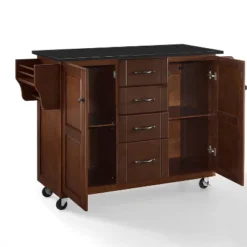Eleanor Granite Top Kitchen Cart Mahogany/Black - Crosley -Baxton Home Shop GUEST 3a410e12 87d2 470c 9376 e943f88d6770