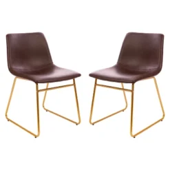 Emma And Oliver 18 Inch Indoor Dining Table Chairs, LeatherSoft Upholstery-Set Of 2 -Baxton Home Shop GUEST 3ad18e2c 50e2 4601 a66f a732d1eb6b29