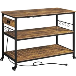 Yaheetech 3-Tier Kitchen Island Rolling Cart With Shelves For Dining Room -Baxton Home Shop GUEST 3b104c08 9ef2 4eef 9ce8 382de4391f59
