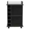 TUHOME Portable Dukat Wine And Liquor Bar Storage Display Cabinet Cart With Glass Door, 4 Wheels, 2 Shelves, And 6 Cubbies -Baxton Home Shop GUEST 3b1aaf31 126a 4682 b6c6 7e9d3d5b8a77