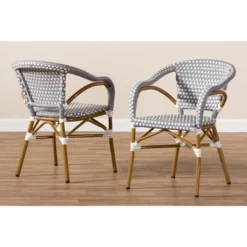 Baxton Studio Set Of 2 Eliane Indoor And Outdoor Stackable Bistro Dining Chairs - BaxtonStudio -Baxton Home Shop GUEST 3b2a00e2 f549 4a83 bd7d 1f5c78a1426c