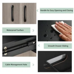 Costway 3-Door 71'' Kitchen Buffet Pantry Storage Cabinet W/Hutch Adjustable Shelf Black -Baxton Home Shop GUEST 3b859028 a76f 4d7f b512 29856647c685