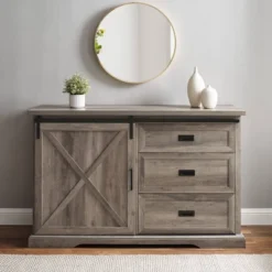 Orson Transitional Sliding X Barn Door Sideboard With 3 Drawers - Saracina Home -Baxton Home Shop GUEST 3bb5de36 fc83 43c2 8cc9 cc5e886e592b
