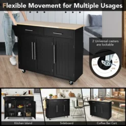 Costway Kitchen Island Trolley Cart Wood Top Rolling Storage Cabinet W/Knife Block Black 16 Costway Kitchen Island Trolley Cart Wood Top Rolling Storage Cabinet W/Knife Block Black -Baxton Home Shop GUEST 3c2380ec 3e55 4d54 9979 7ad612a16990