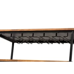 Dania Antique Vintage Industrial Metal And Wood Mobile Wine Bar Cart Black/Walnut - Baxton Studio -Baxton Home Shop GUEST 3c41ae37 8ff6 454a ada7 8d1cb10efb4b