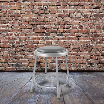 2pk Heavy Duty Vinyl Padded Steel Barstool Gray - Hampden Furnishings 7 2pk Heavy Duty Vinyl Padded Steel Barstool Gray - Hampden Furnishings - Image 5