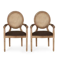 Set Of 2 Judith French Country Wood And Cane Upholstered Dining Chairs - Christopher Knight Home -Baxton Home Shop GUEST 3cd257ca ba10 4ef0 90fc 2d9940dbb920