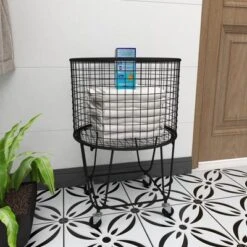 Industrial Metal Storage Cart Round Black CosmoLiving By Cosmopolitan -Baxton Home Shop GUEST 3d4d9388 76bb 4bd5 b063 655981ef17ab
