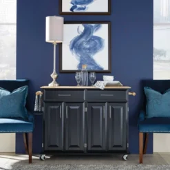 Dolly Madison Kitchen Island Cart Wood/Black/Natural - Home Styles -Baxton Home Shop GUEST 3d6dc582 ec0f 4f7e 9a14 2cef3e0592c6