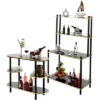 Fabulaxe Set Of 2 Pieces, Bartender Serving Display Station, Bar Console Working Counter With Open Shelves, Wood Bar Console Island -Baxton Home Shop GUEST 3dbbcee0 511a 4590 9e13 2f0a8c8cdbb2