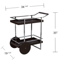 Oneots Rolling Bar Cart Brown/Chrome - Aiden Lane -Baxton Home Shop GUEST 3df221c4 1b0f 4309 baf8 fe38d90fde51