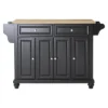 Cambridge Natural Wood Top Kitchen Island Black - Crosley
