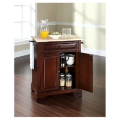 LaFayette Natural Wood Top Portable Kitchen Island - Vintage Mahogany - Crosley -Baxton Home Shop GUEST 3f59a8c1 3741 4f24 a4bd 26fc1a16fdb6